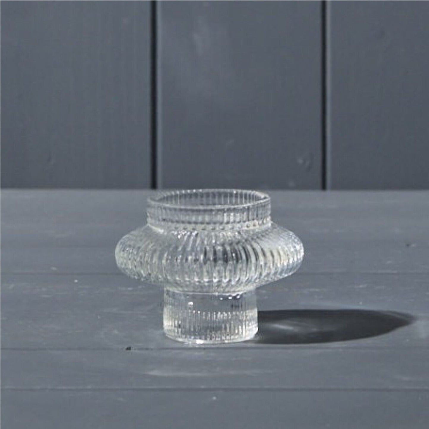 6Pc Clear Glass Two-Way Candle Holder Tea Light Candle Wedding Party Table Decor