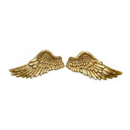 Pair of Angel Wings Gold Ornate Vintage Shabby Chic Wall Mount Art Home Decor