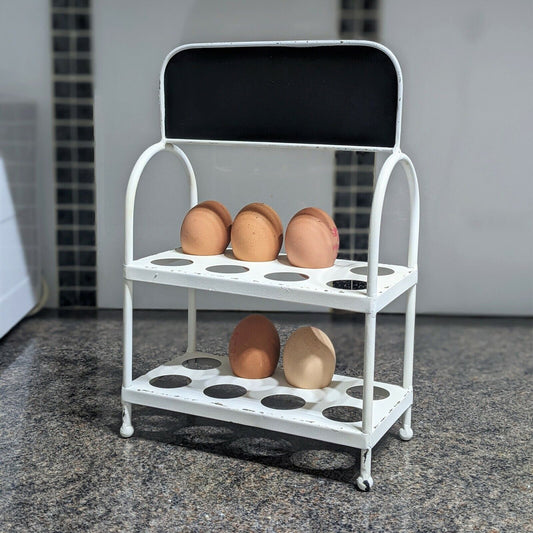 Metal Egg Holder Chabby Chic Crate Vintage Holder With Memo Blackboard For Notes