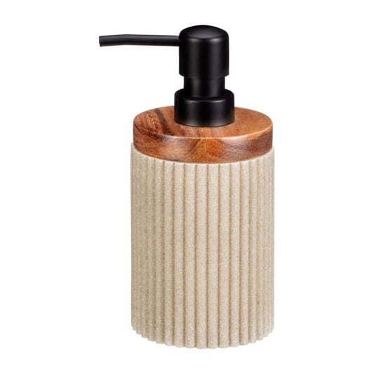 Resin Natural Soap Dispenser Wooden Base Manual Lotion Pump Cream Dispenser