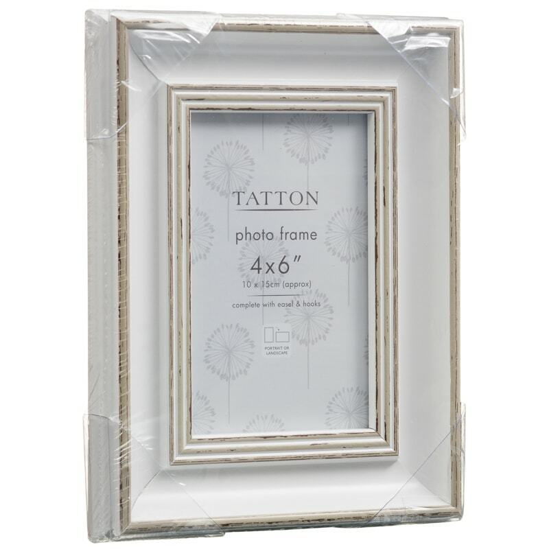 4 X 6 Inch Tatton Cream White Vintage Distressed Wooden Photo Picture Frame 