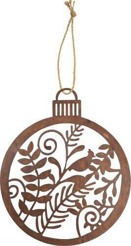 Outdoor Rustic Rusty Metal Hanging Fern Garden Plaque Ring Silhouette Ornament