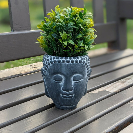 Buddha Head Plant Pot Cover Indoor Kitchen Herbs Cement Planter Vase Budha Face