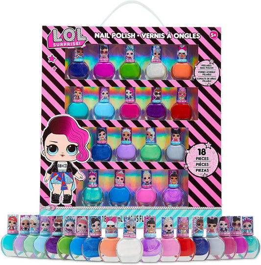 18Pc L.O.L. Surprise Nail Polish Kids Girls Peelable Varnish Make Up Set