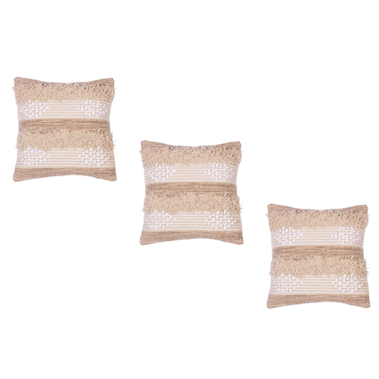 3Pc Knitted Filled Diamond Cushion 40x40cm Boho Luxury Bohemian Cushion Sofa