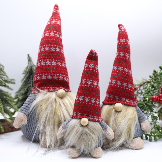 Fabric Christmas Gonks Plush Beard Nordic Xmas Decor Gonks Gnomes With Hats