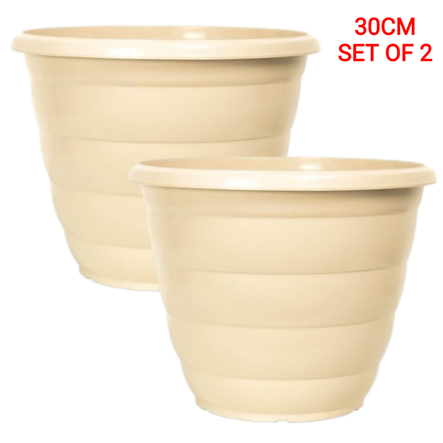 Planter 2 Pcs 30cm Cream Beehive Plant Pots Garden Outdoor 9.5L Gloss Patio