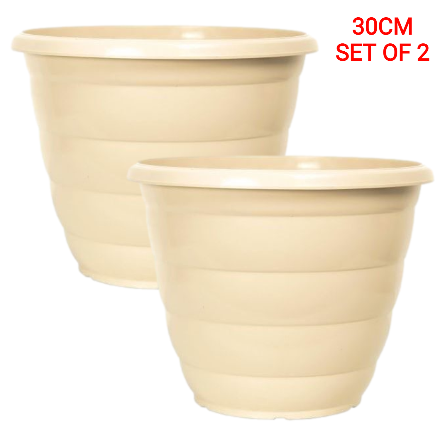 Planter 2 Pcs 30cm Cream Beehive Plant Pots Garden Outdoor 9.5L Gloss Patio