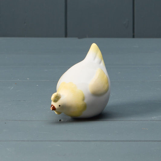 8cm Ceramic Glazed Chicken Home Ornament Shelf Sitters Home Easter Decor