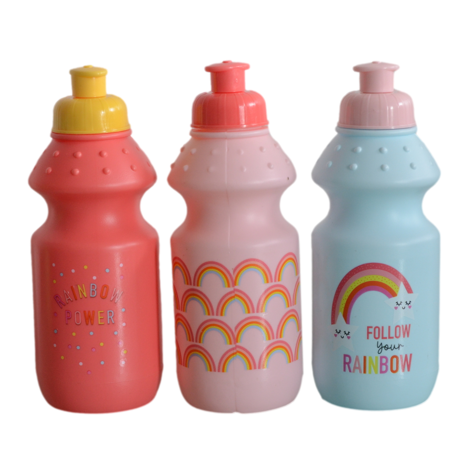 Set of 3 Kids Girls Boys Plastic Water Juice Picnic School Sports Bottle Flask