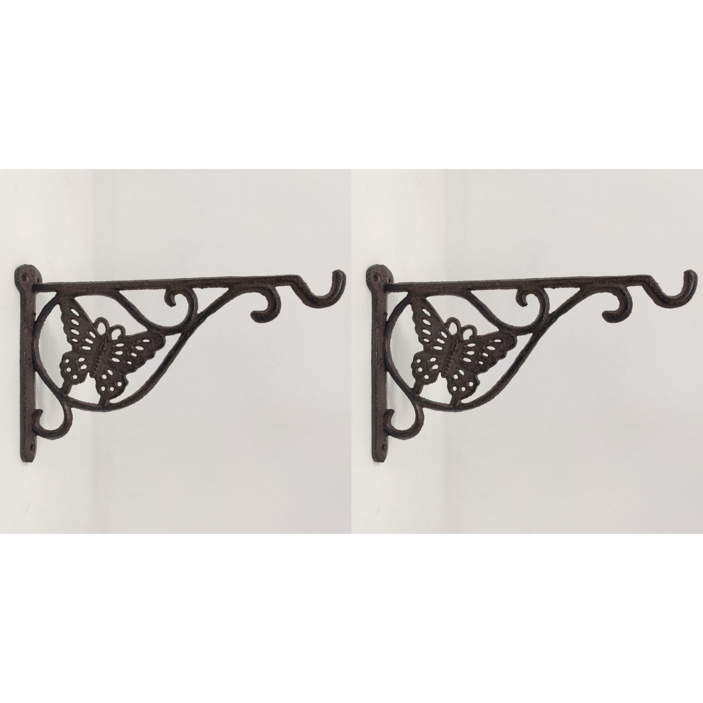2Pc Butterfly Cast Iron Shelf Bracket Antique look, Shelving Wall Mount Decor