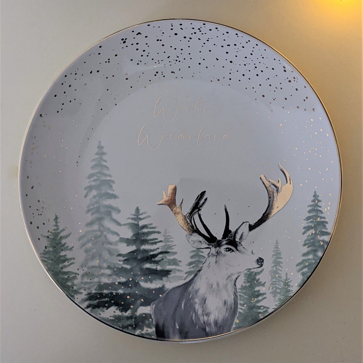 26cm Stag Dinner Christmas Dinner Dining Plate Table Kitchen Food Serving Plate