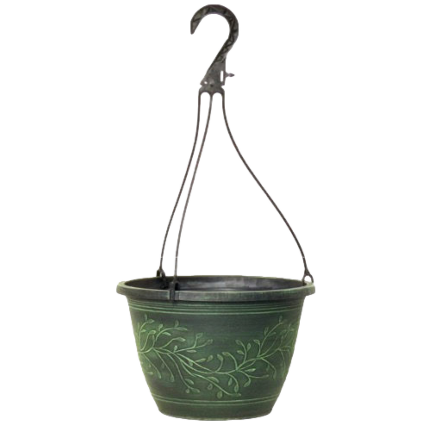 Hanging Basket 4Pcs 27cm Garden Plant Pot Green Verdigris Plastic Planter