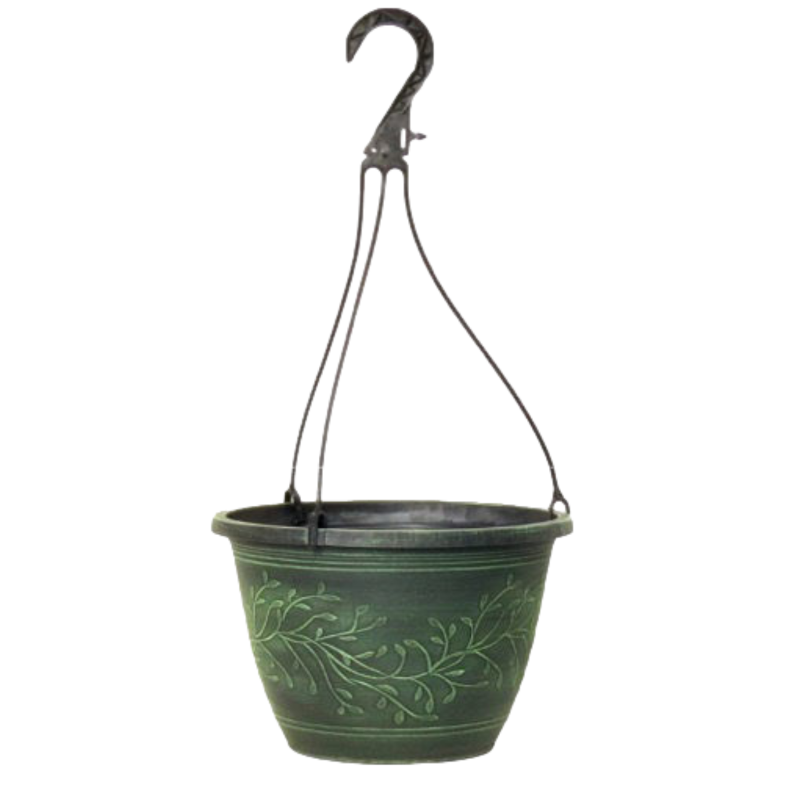 Hanging Basket 4Pcs 27cm Garden Plant Pot Green Verdigris Plastic Planter