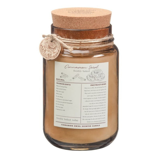 Scented Candle Cinnamon Swirl Fragrance 60 Hours Burn Time with Cork Lid Gift