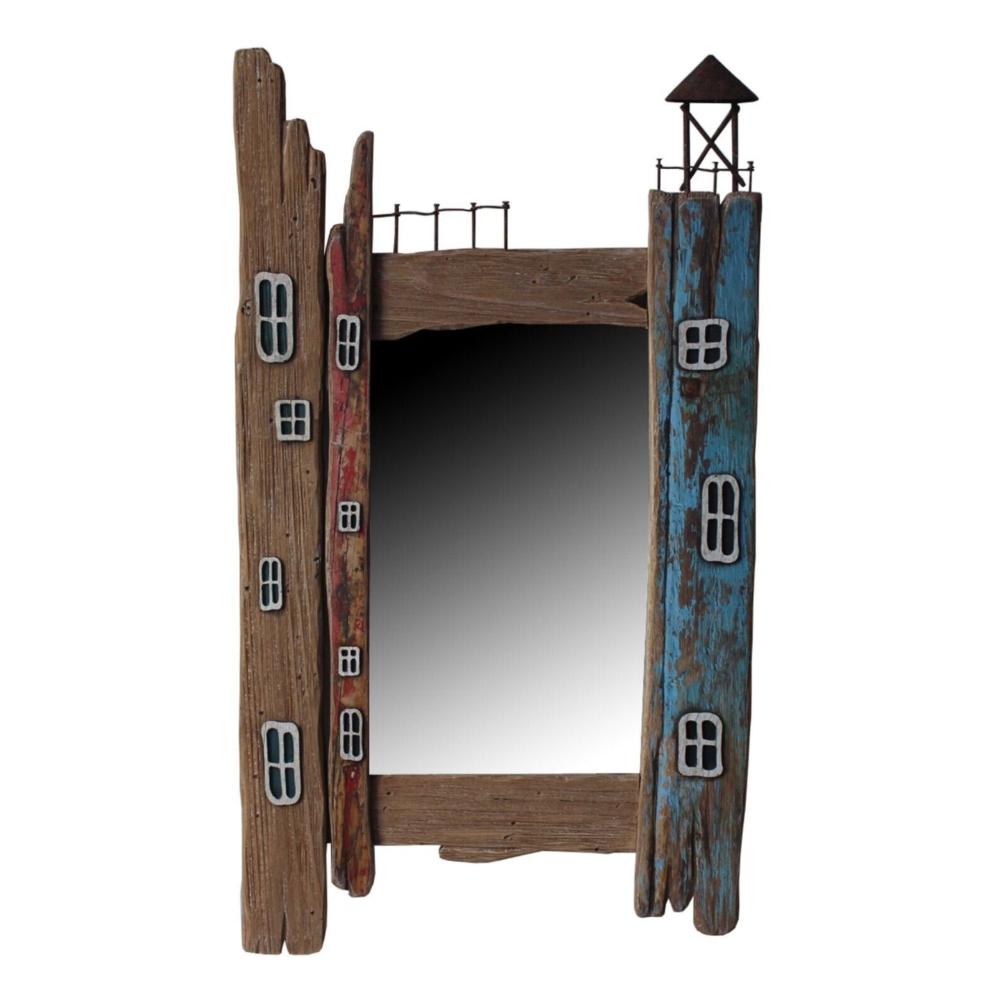 Rustic Lighthouse Mirror Wall Mounted Nautical Harbour Mirror Home Decor Gift