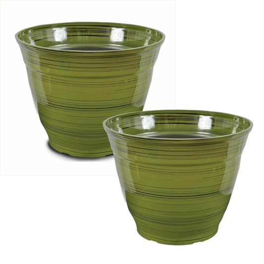 Planters 2Pc Plastic Round Plant Pot 38cm Tall 22L Outdoor Garden Home Decor