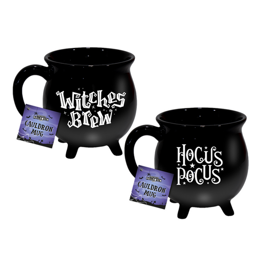 2 Pcs Witches Brew-Hocus Pocus Black Cauldron 450ml Coffee Mug Halloween Novelty