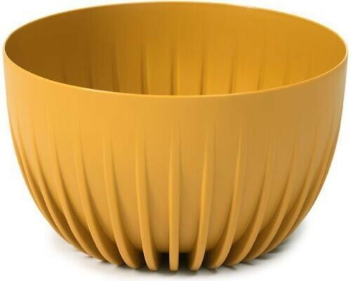 Mustard Yellow Plastic Plant Pot 30cm Round Garden Bowl Planter Cover Garden