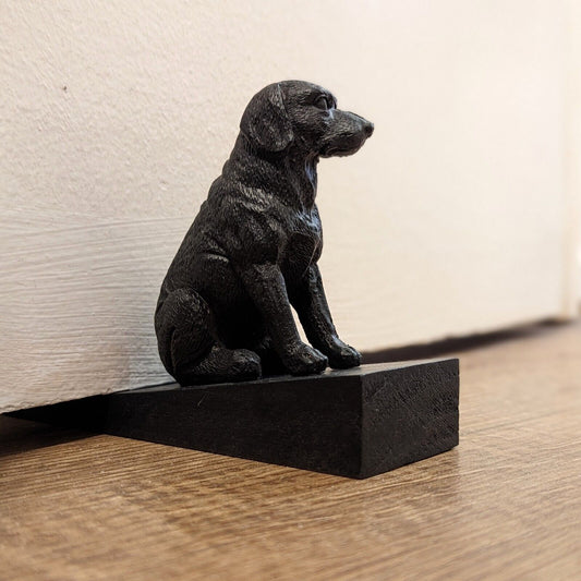 Labrador Resin Dog Wooden Base Door Wedge Shabby Chic Door Stopper Stop