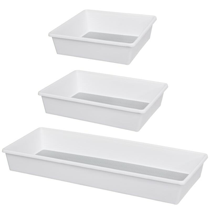 3 x Plastic Kitchen Cutlery Tray Organiser Rack Holder Drawer Insert Storage