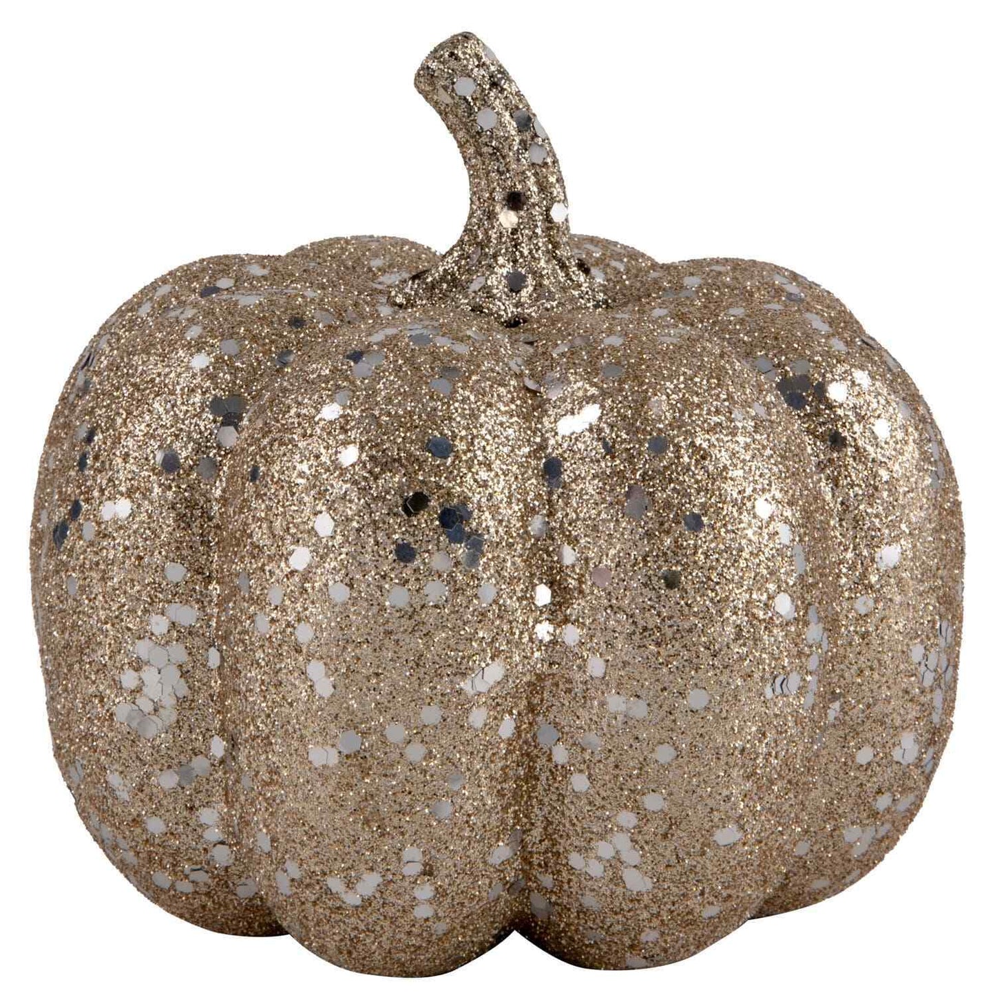 Autumn Harvest Halloween Decor Pumpkins With Gold Stems Glitter Ornaments