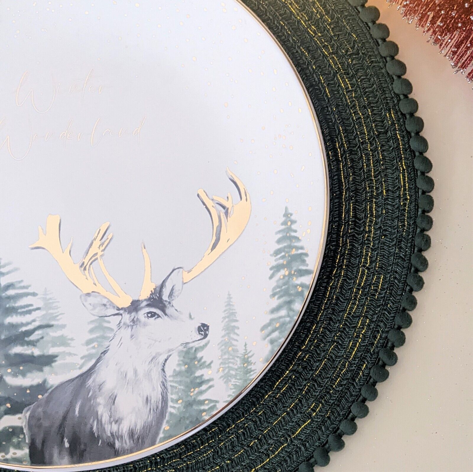 26cm Stag Dinner Christmas Dinner Dining Plate Table Kitchen Food Serving Plate