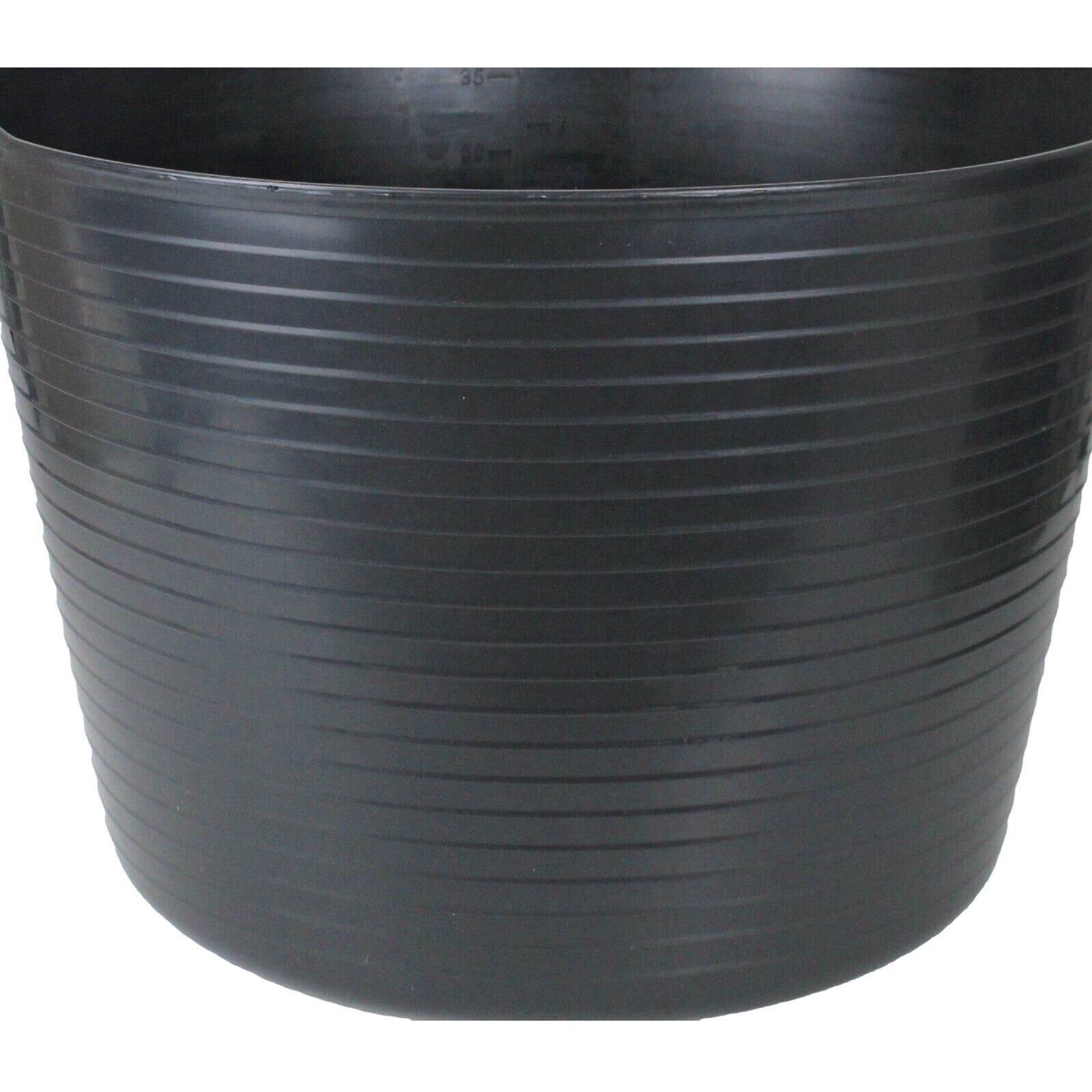 42L Litre Large Flexi Tub Bucket Home Garden Flexible Carry Storage Black Colour