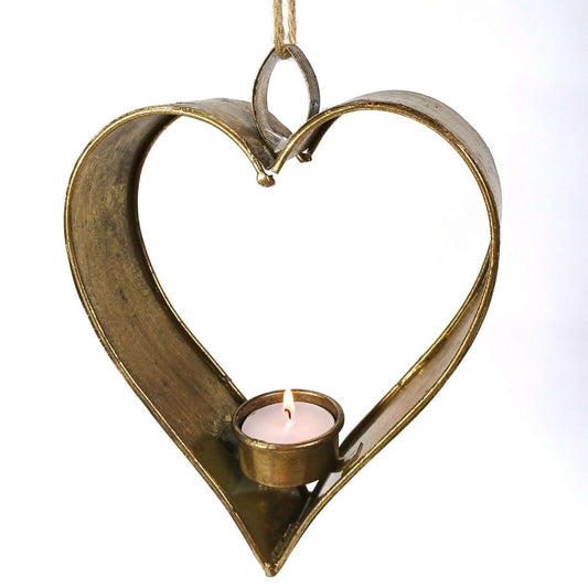 Gold Heart Wall Hang Candle Holder Vintage Votive Holder Home Wedding Decor