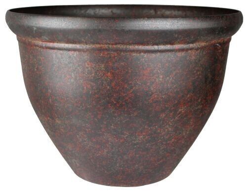 Ceramic Look Copper Rusty Plastic Plant Pot 30cm Gloss 8.5L Round Garden Planter