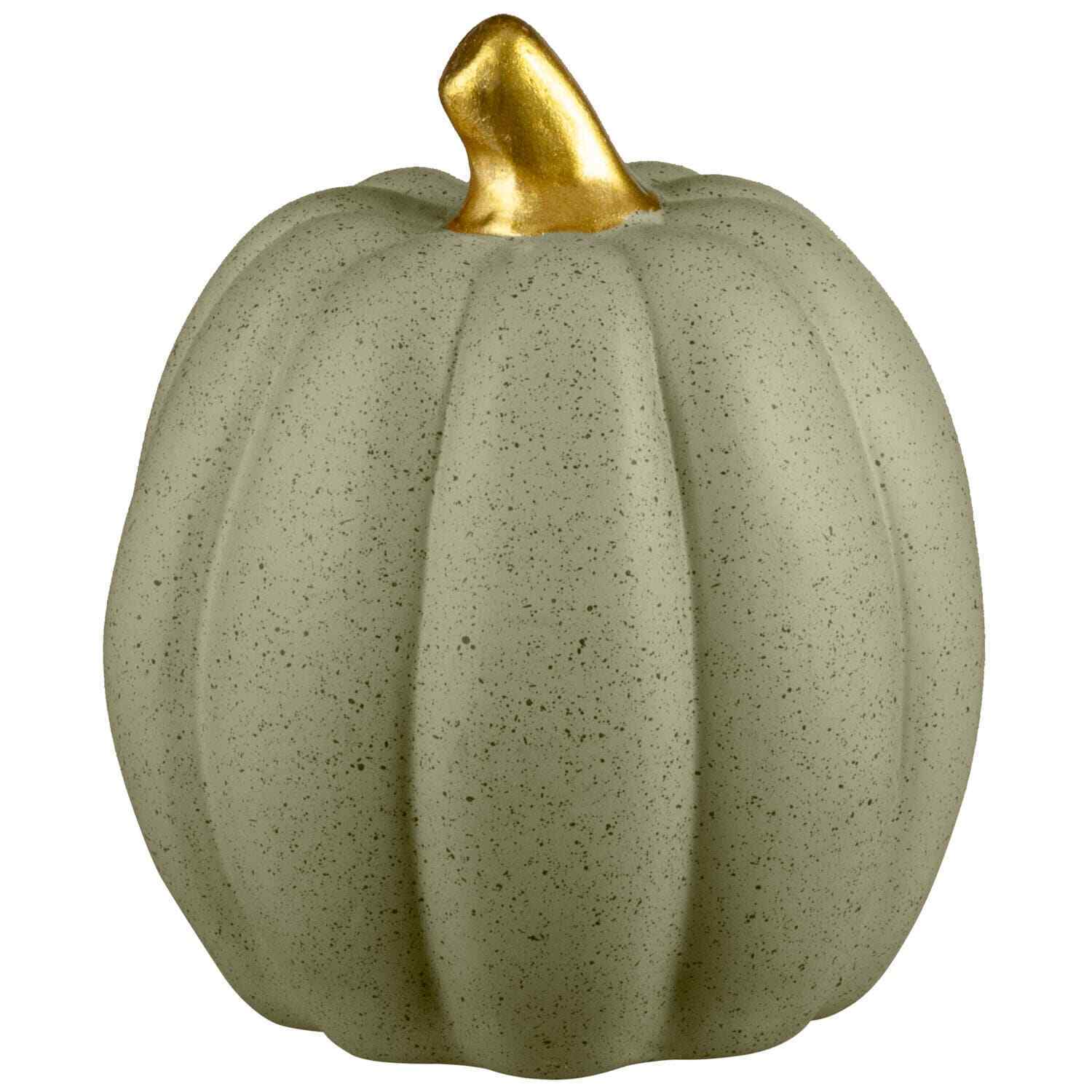 Autumn Harvest Halloween Decor Pumpkins With Gold Stems Glitter Ornaments