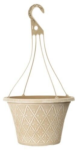 30cm 12 Inch Hanging Basket Matt Cream Outdoor Planter Decorative Outdoor Pot