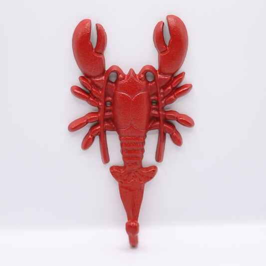 Cast Iron Red Nautical Lobster Marine Seaside Coat Keys Single Wall Hook Hanger