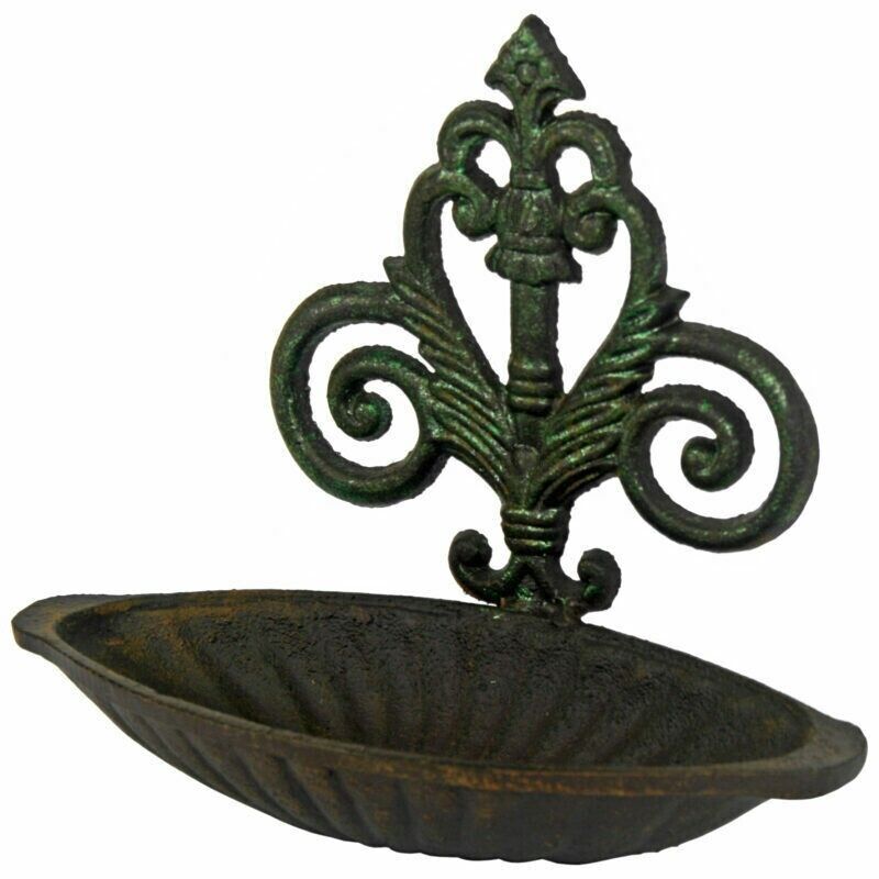 Cast Iron Metal Wall Mount Bird Bath Feeder Feeding Station Garden Ornament 