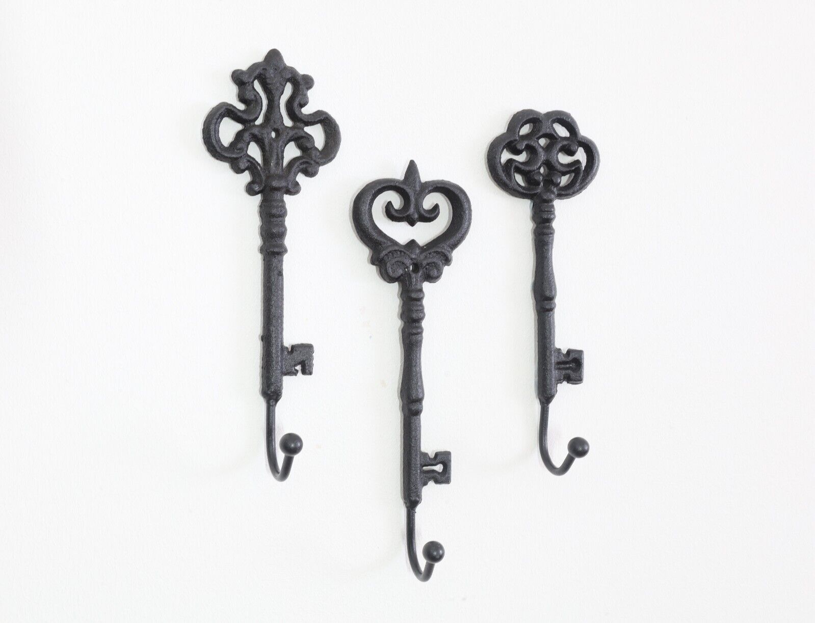 Metal Cast Iron Key Shape Assorted Wall Coat Key Scarf Dogs Lead Hanger Hook