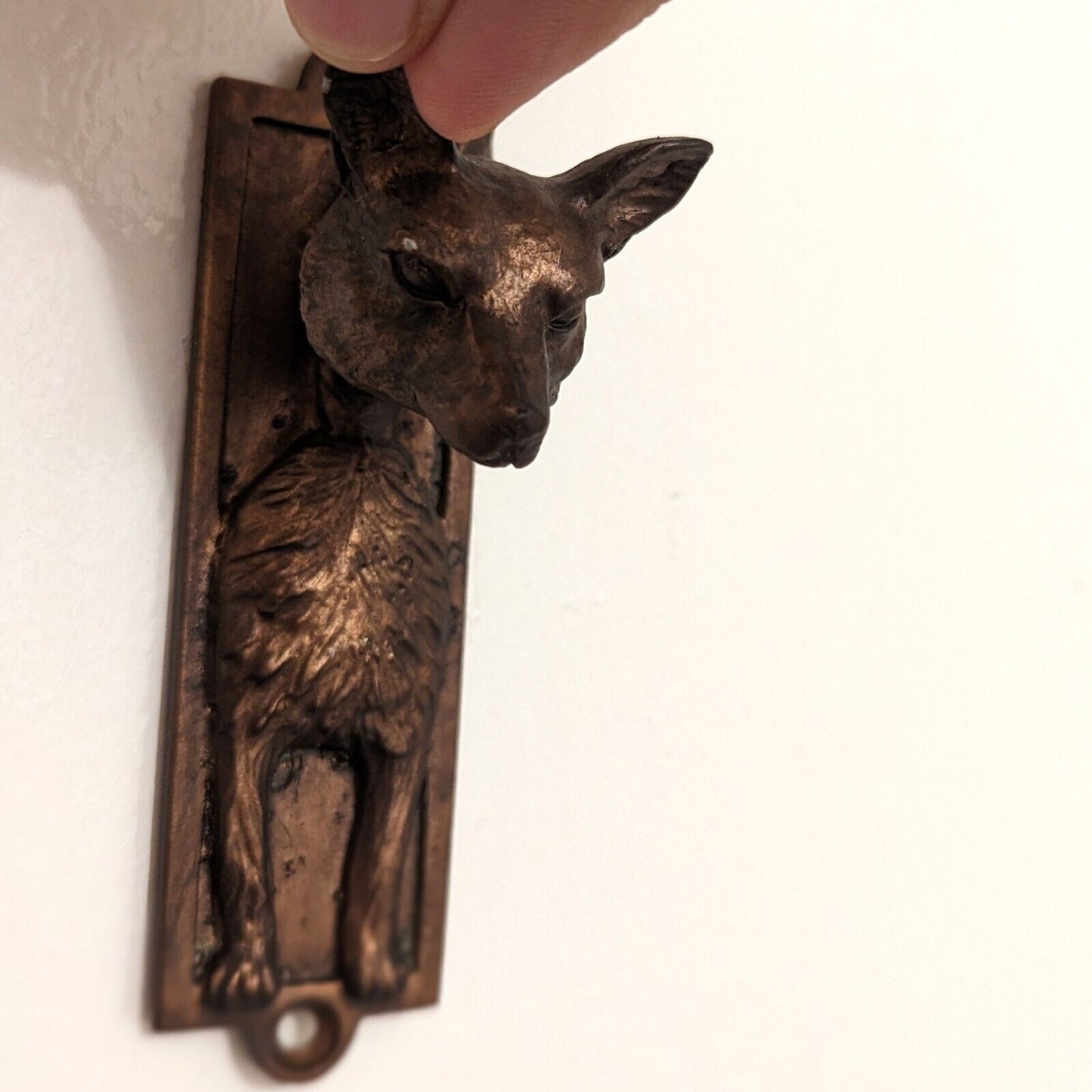 Metal Bronze Fox Head Door Knocker Vintage Bronze Finish Country Shabby Chic