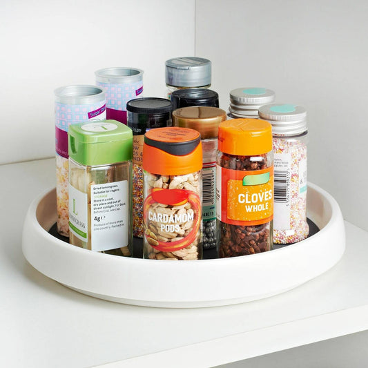 Rotating Kitchen Shelf Cupboard Spice Jars Dispenser Storage Tray Rack Organiser