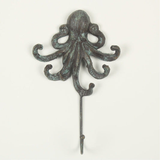 Green Metal Octopus Hook Wall Mounted Single Hook Coat Hook Keys Hanger Rack