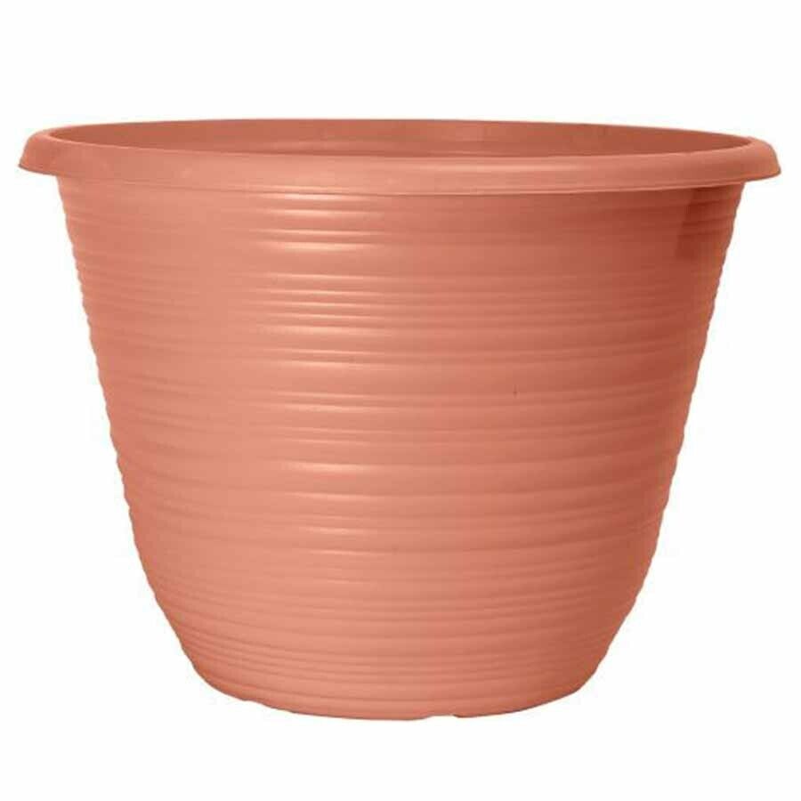 Set of 2 Cider Pink Plastic Plant Pot 25cm Round Tub 5.7L Garden Planter