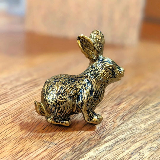 2X Gold Rabbit Animal Drawer Knob Kids Children Room Furniture Drawer Pulls