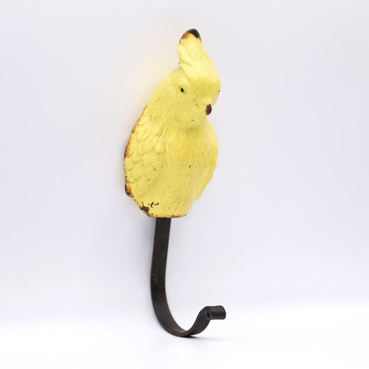 Yellow Vintage Rustic Parrot Bird Shaped Coat Key Hanger Wall Mount Single Hook