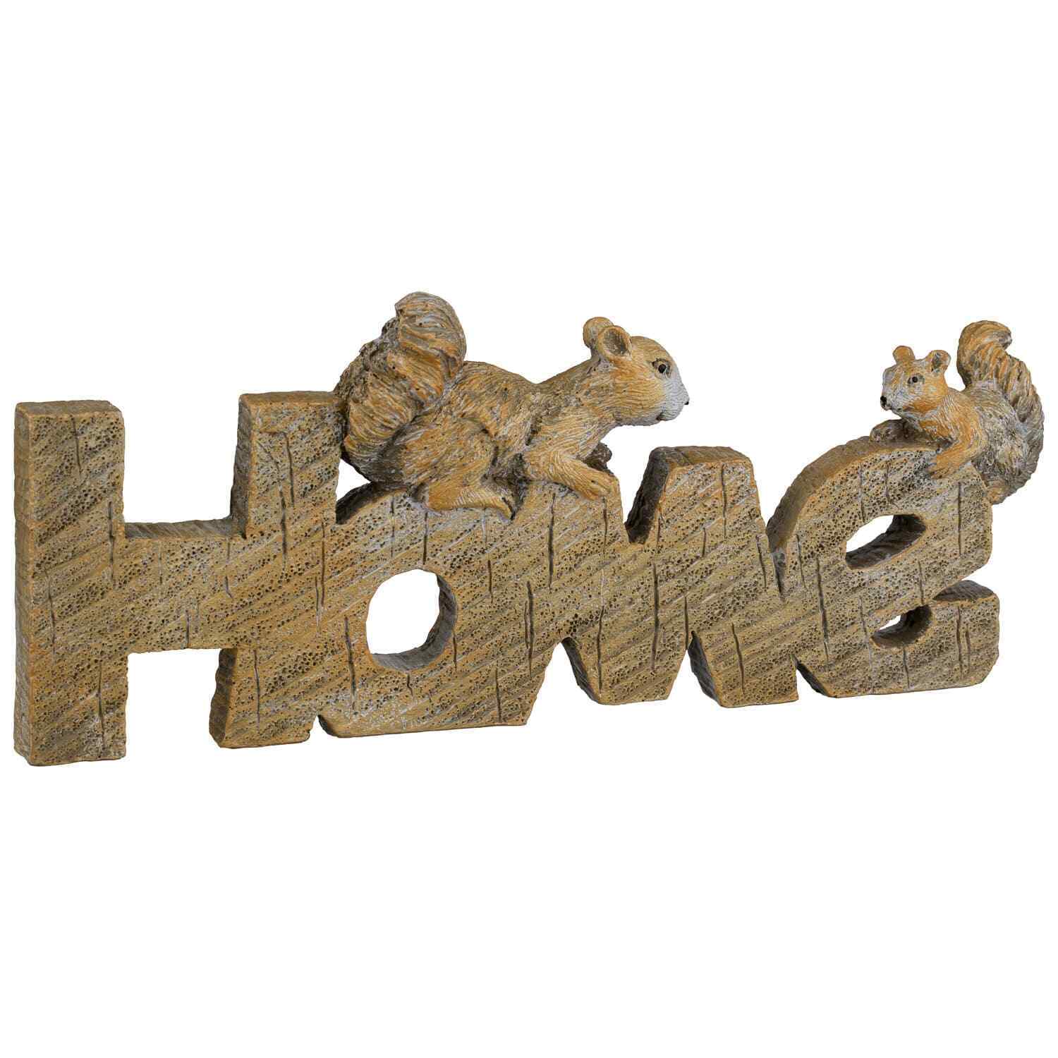 Woodland Wood Effect HOME Squirrel HedgeHog Bear Animals Plaque Decor Ornament 