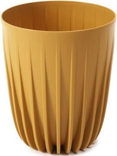 Mustard Yellow Plastic Plant Pot 19cm Round Garden Planter Cover Garden Decor