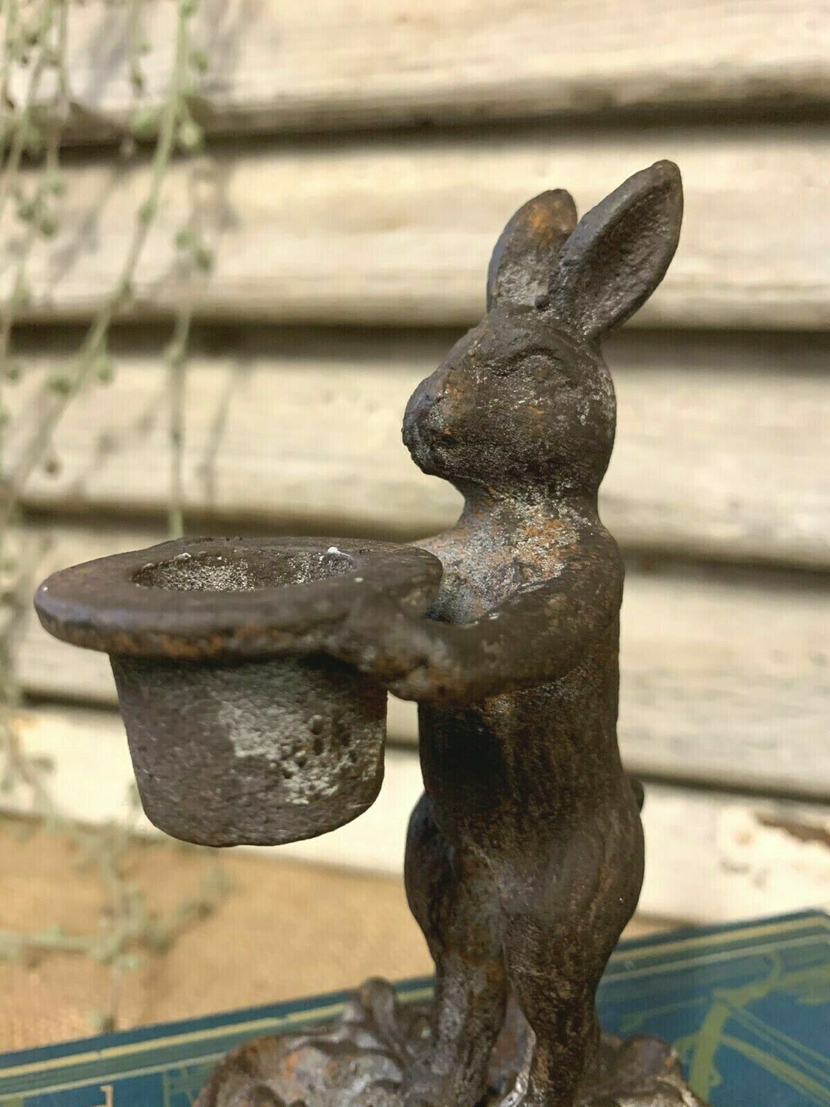  Antique French Style Rabbit Hare Candlestick Candle Holder Xmas Dinner Table