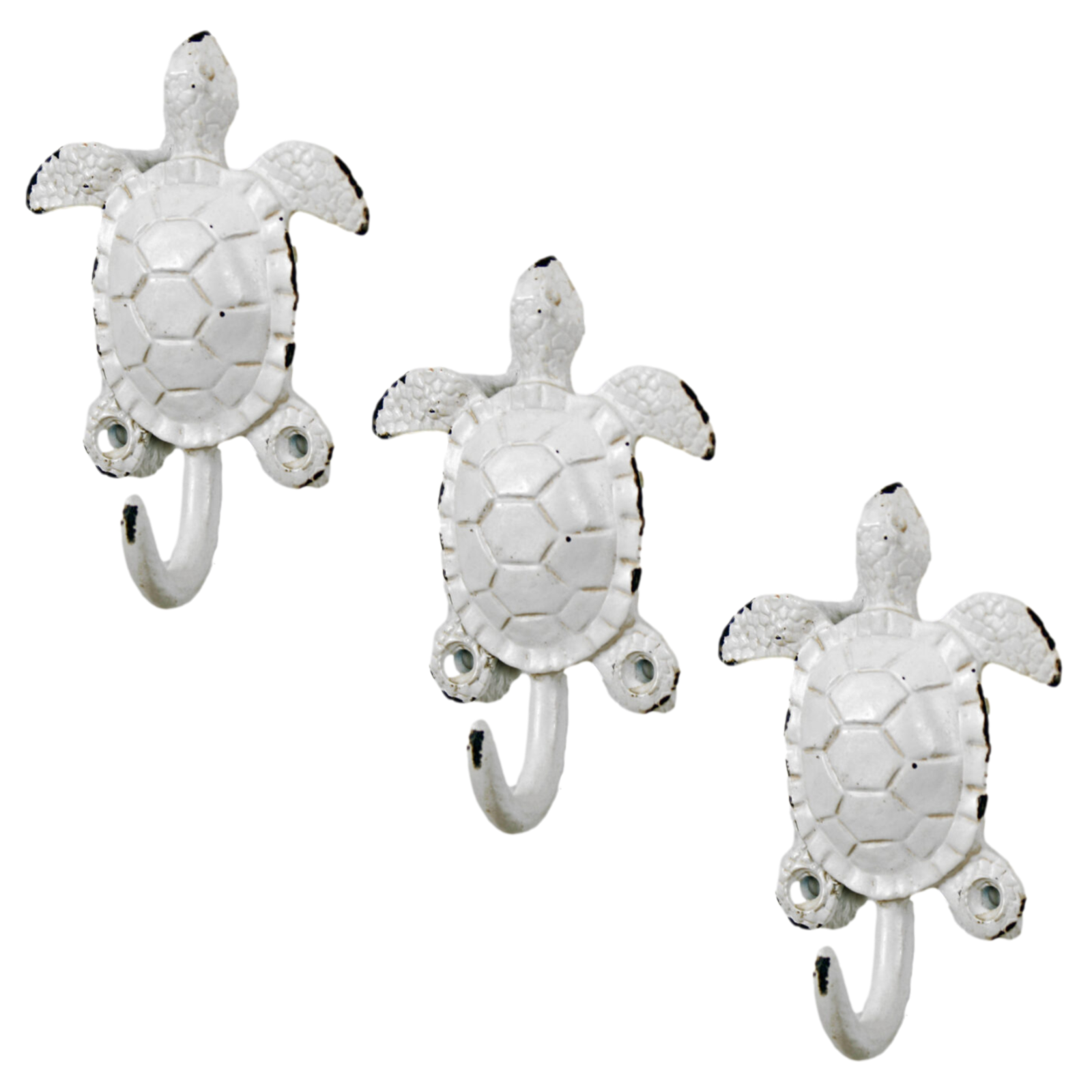 3Pc Vintage Metal Turtle Shape Wall Mounted Coat Hook Key Storage Hanger Rack