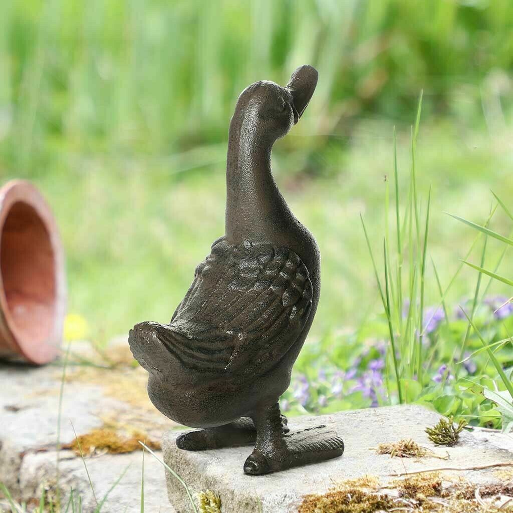 Cast Iron Decorative Duck Garden Ornament Lawn Pond Sculpture Statue Handmade