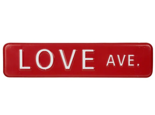 Love Ave. Red Metal Wall Street Sign Doorway Sign Home Decor Gift Ornament