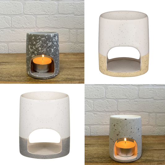 Terrazzo Effect Speckled Wax Melt Oil Burner Ceramic Tea Light Candle Holder 