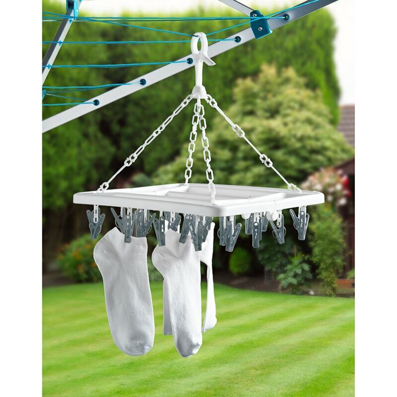 Addis Clothes Airer Dryer 28 Pegs Drying Hanger Hanging Laundry Socks Rack