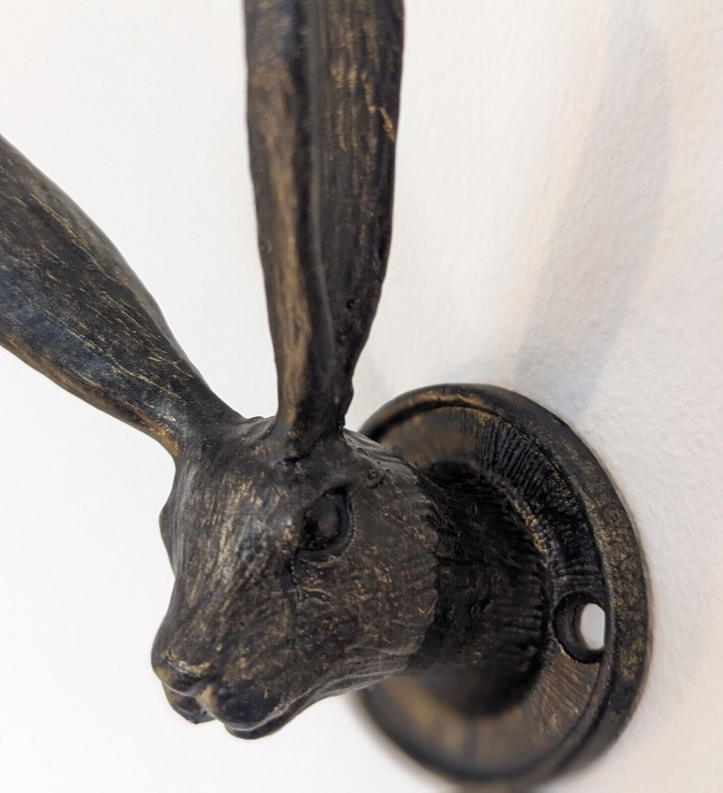 Rustic Hare Easter Bunny Coat Hook Vintage Bronze Metal Animal Wall Door Hooks